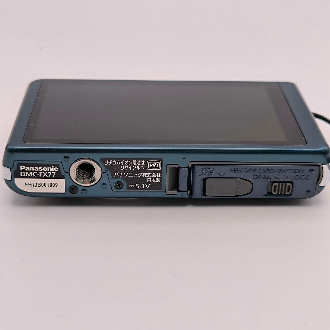 ケース付き美品　Panasonic LUMIX DMC-FX77 スエードブルー