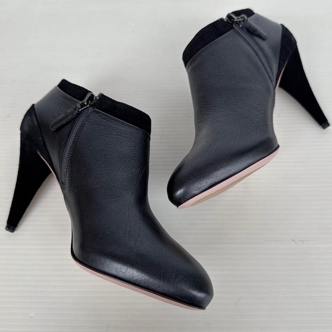 PRADA プラダ　サイドジップ　ショートブーツ　ブーティ　ハイヒール　35.5
