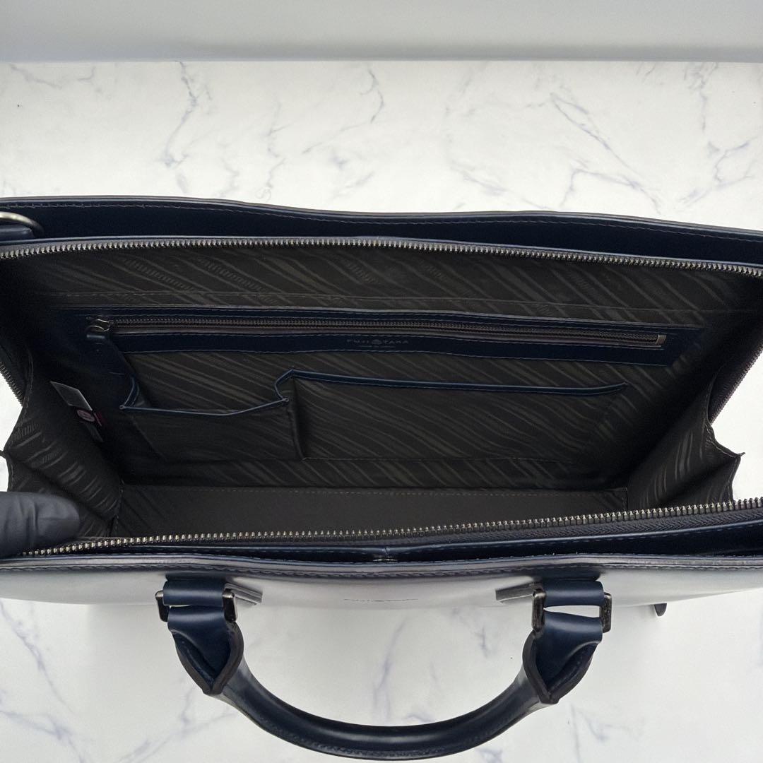 【良品】FUJITAKA フジタカ 本革 ビジネスバッグ B4 2way 紺