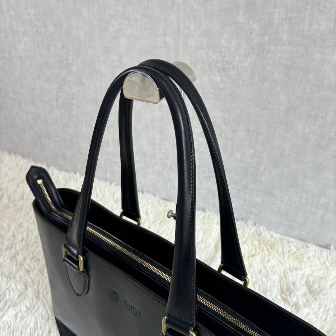 Ganzo ガンゾ BLIDRE ブライドルレザー　トートバック 黒