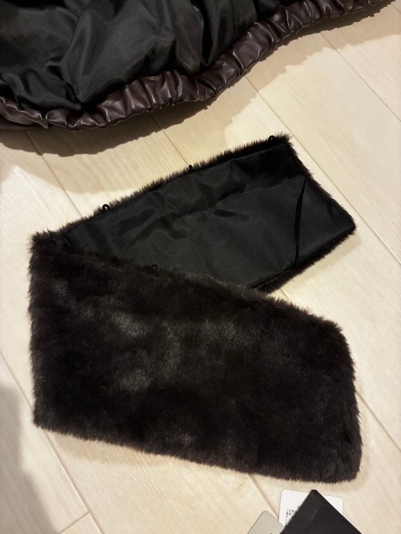 エアサーマルエリファーレザーブルゾン ブラウン レザー ジャケット ファー襟