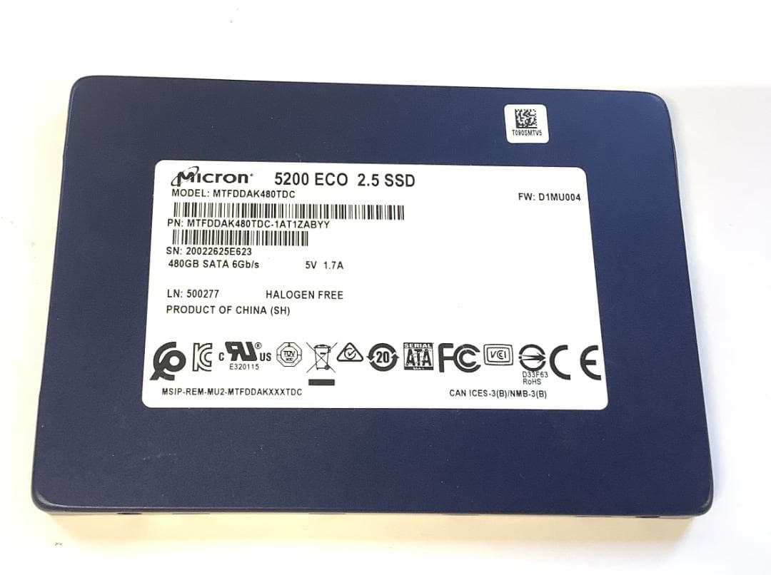 ②-WA434 Micron SATA 480GB 2.5 SSD 1点