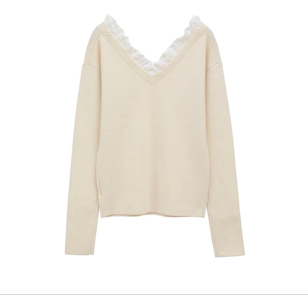 最終値下げ！CLANE FRILL V NECK KNIT TOPS