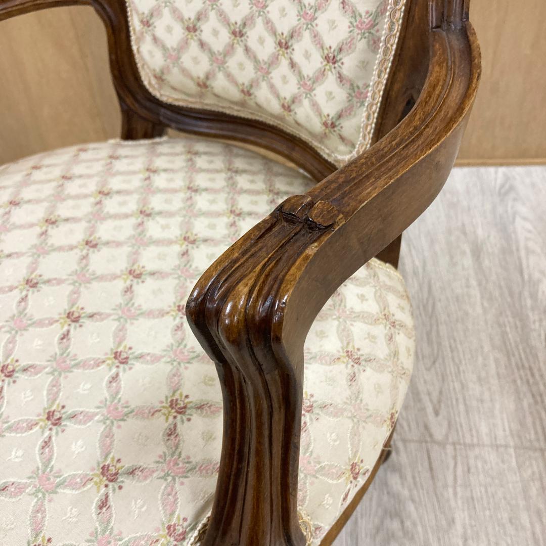 ヨーロピアンクラシックスタイル　アンティーク調　アームチェア　ソファ　B