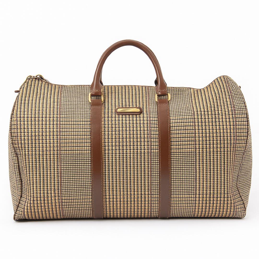 【美品】POLO RALPH LAUREN 千鳥格子 ボストンバッグ 大容量