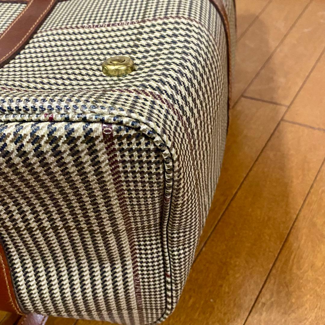【美品】POLO RALPH LAUREN 千鳥格子 ボストンバッグ 大容量