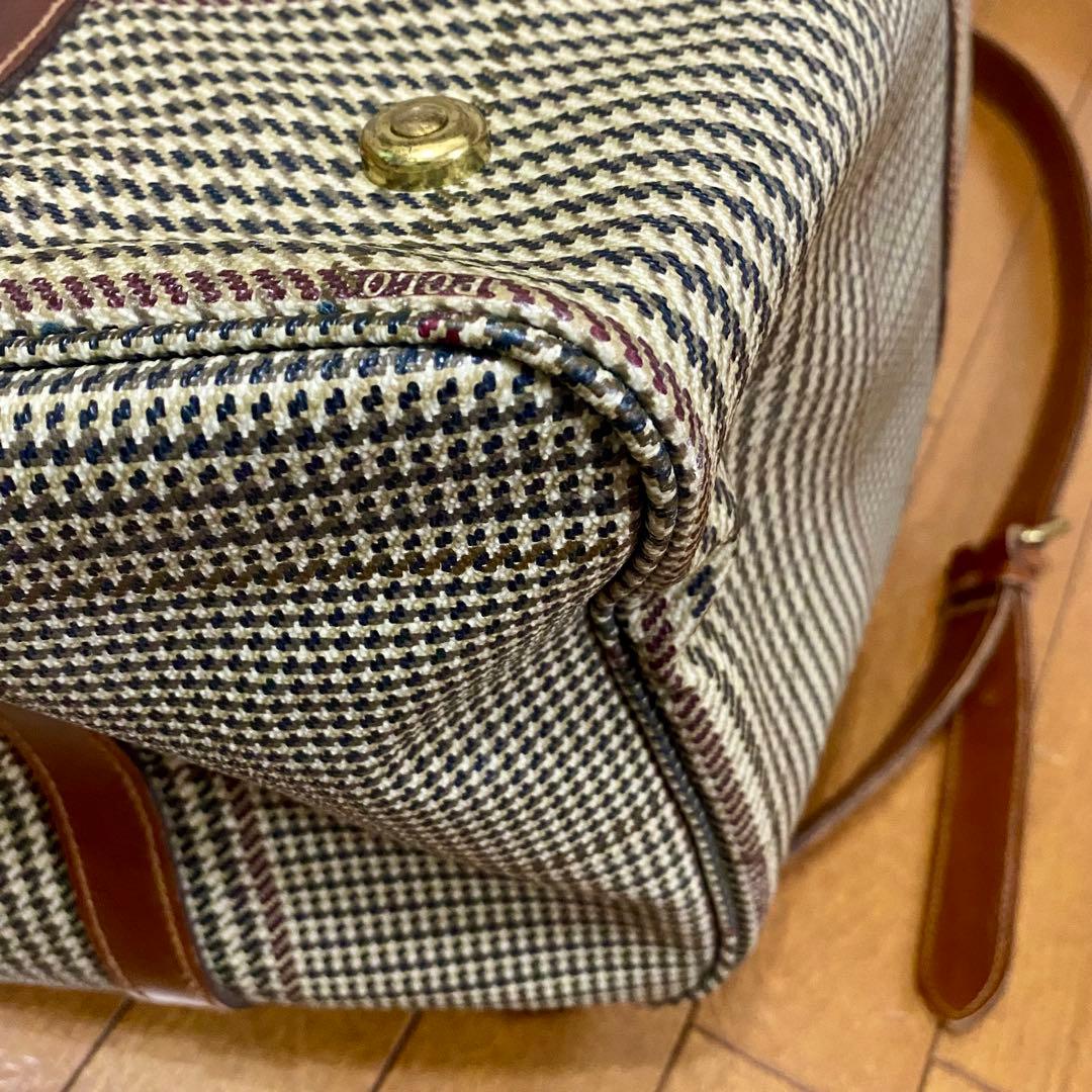 【美品】POLO RALPH LAUREN 千鳥格子 ボストンバッグ 大容量