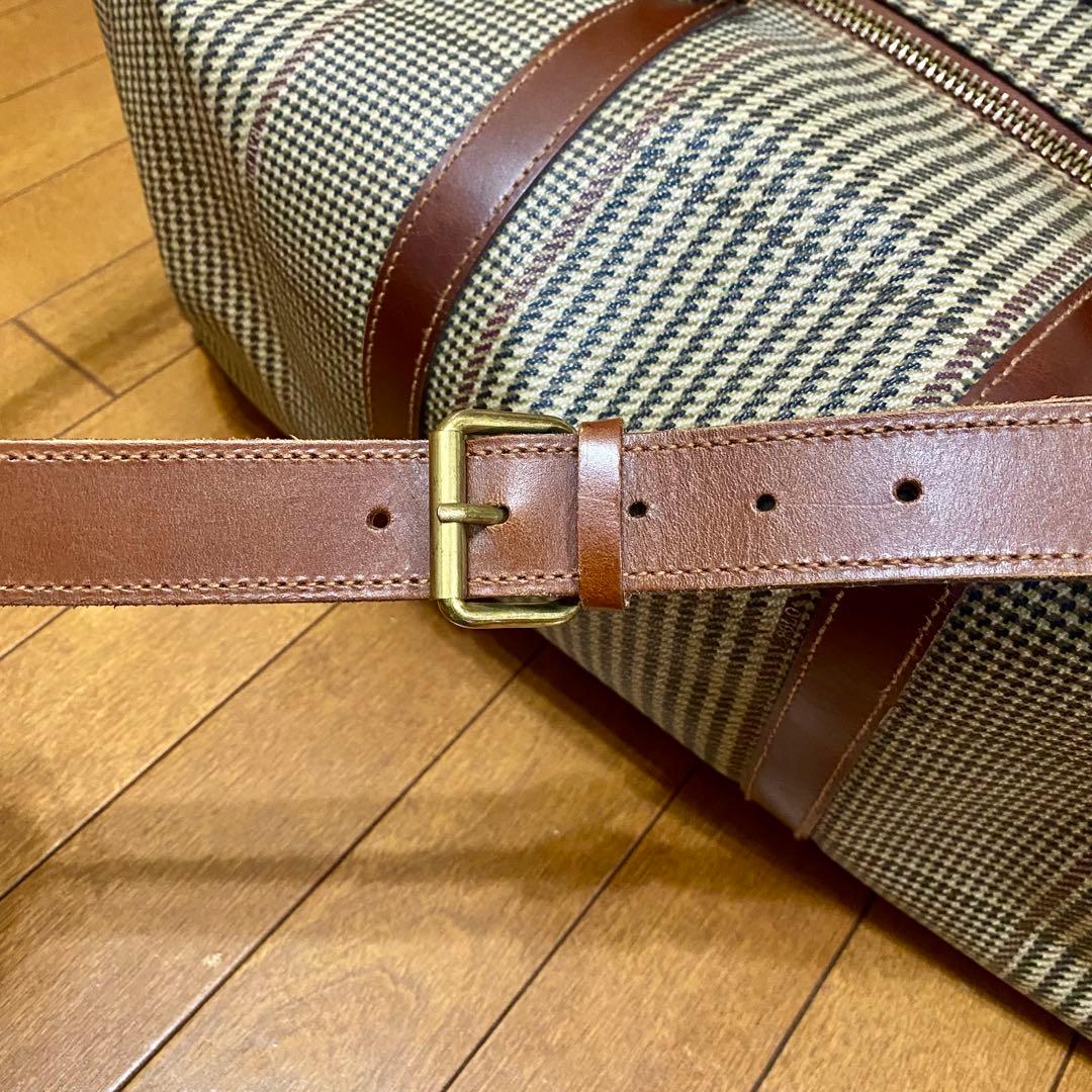 【美品】POLO RALPH LAUREN 千鳥格子 ボストンバッグ 大容量