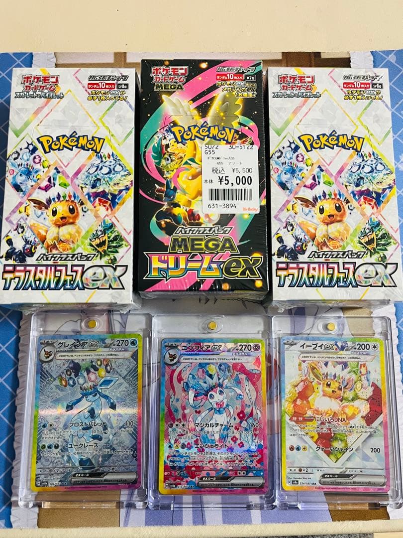 シュリンク付 テラスタルフェスex2box メガドリームex1box➕ブイズ３枚