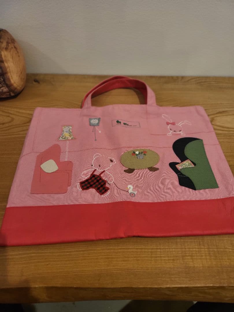 ファミリア　デニムバッグ　ピンク　リバティ