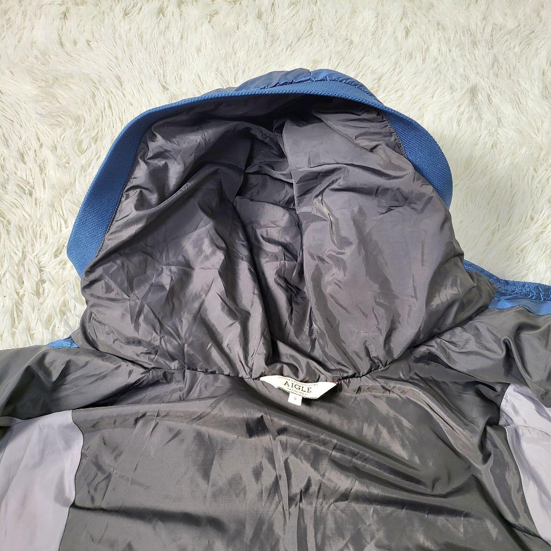 【極美品】AIGLE バベリーポンチョダウン ブルー　S
