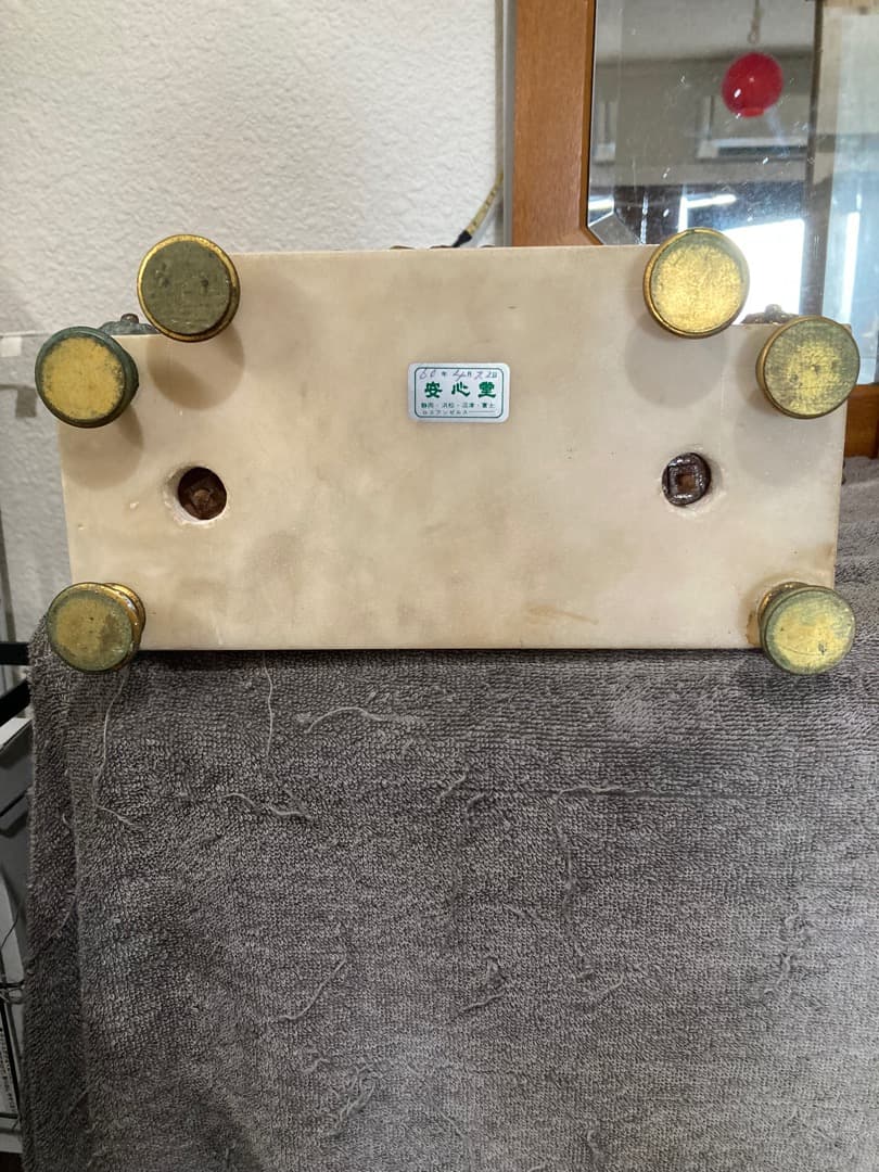 1855年 フランス 大理石 彫金 置き時計 ゼンマイ 時計 振り子 花文字盤