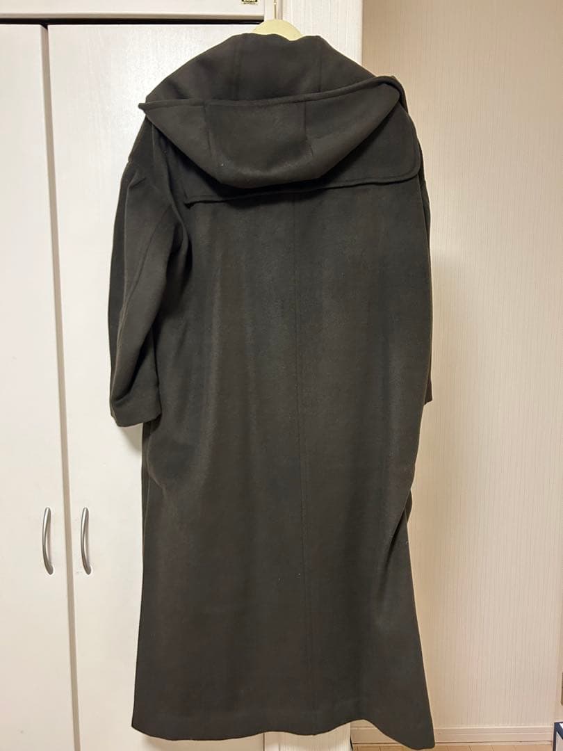 ダークブラウン ダッフルコート フード付き