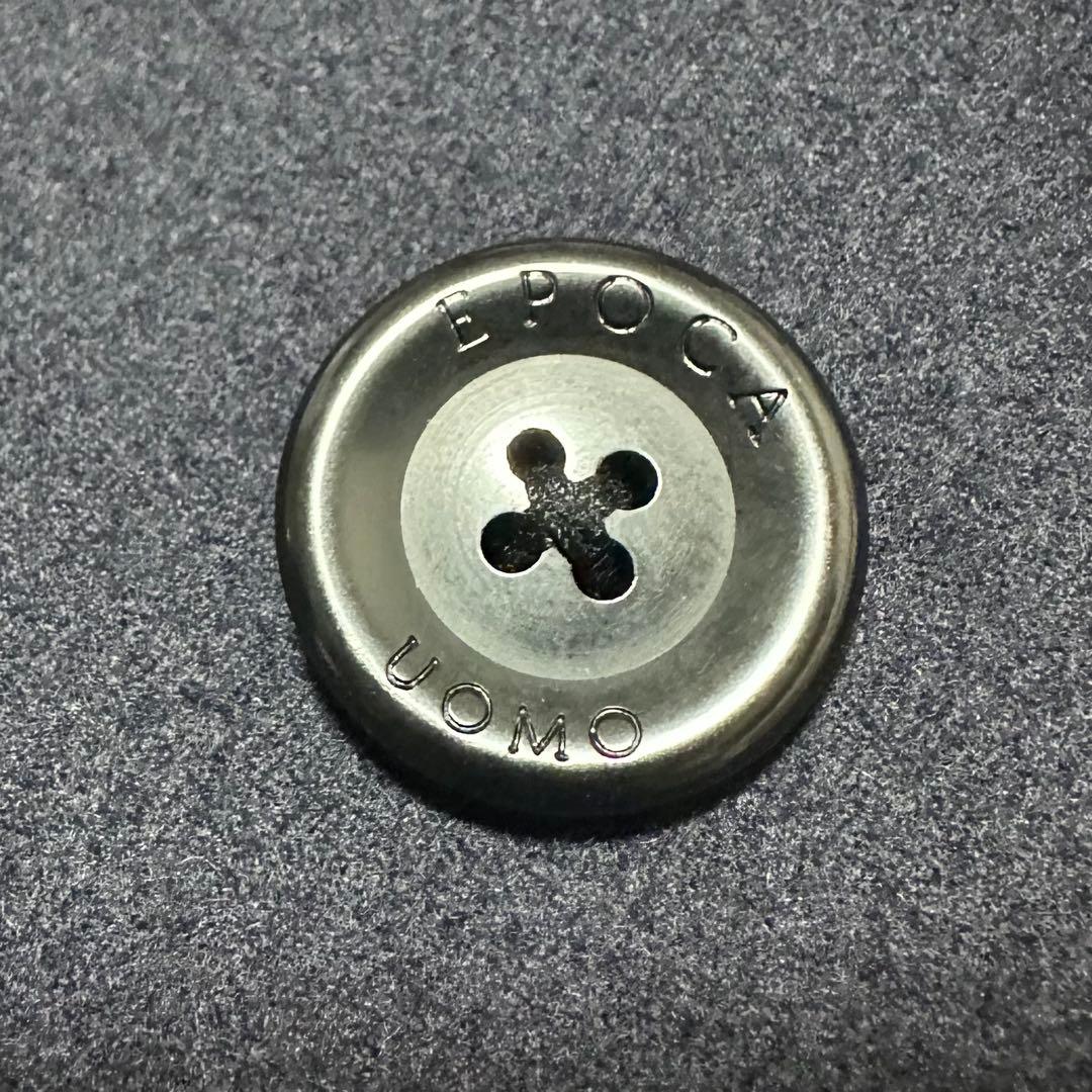 100 美品 EPOCA UOMO ウール100% スタンドカラーコート 濃紺