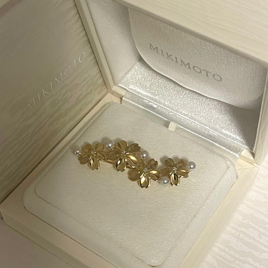 【美品】ミキモトk18ブローチ桜さくら