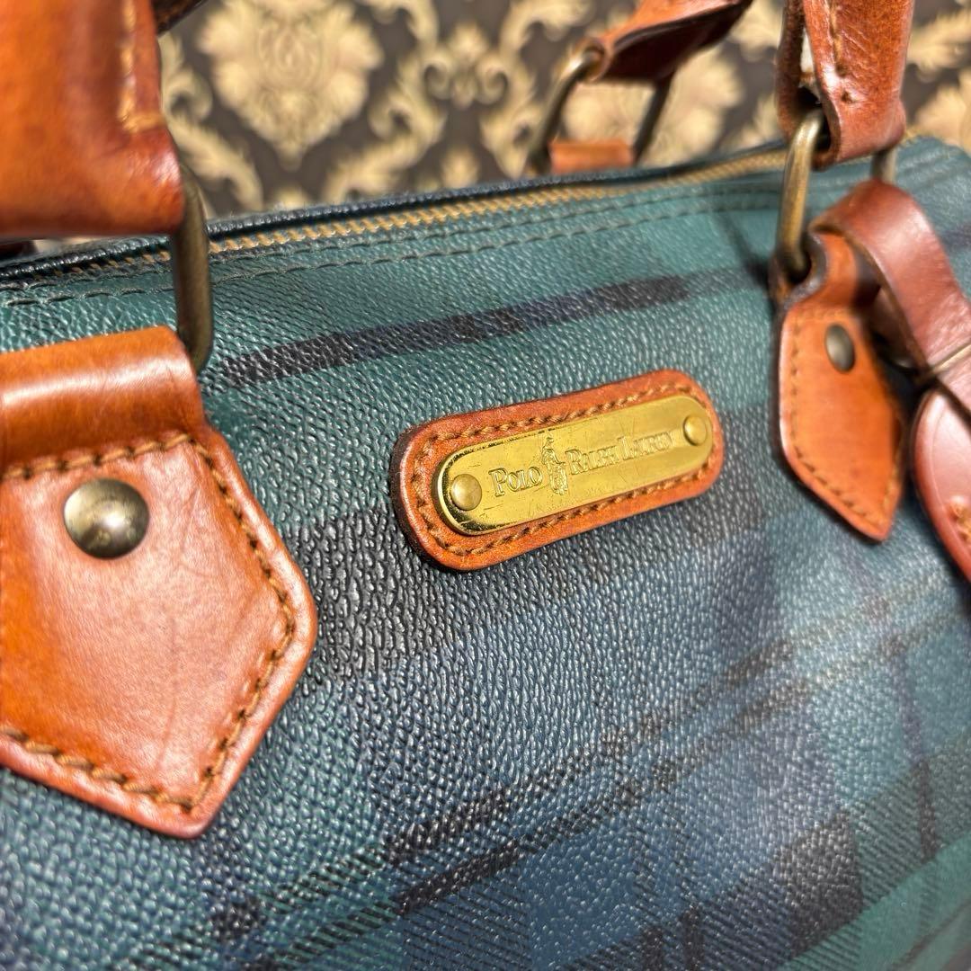 【美品】ラルフローレン ミニボストンバッグ ビンテージ PVC 付属品有