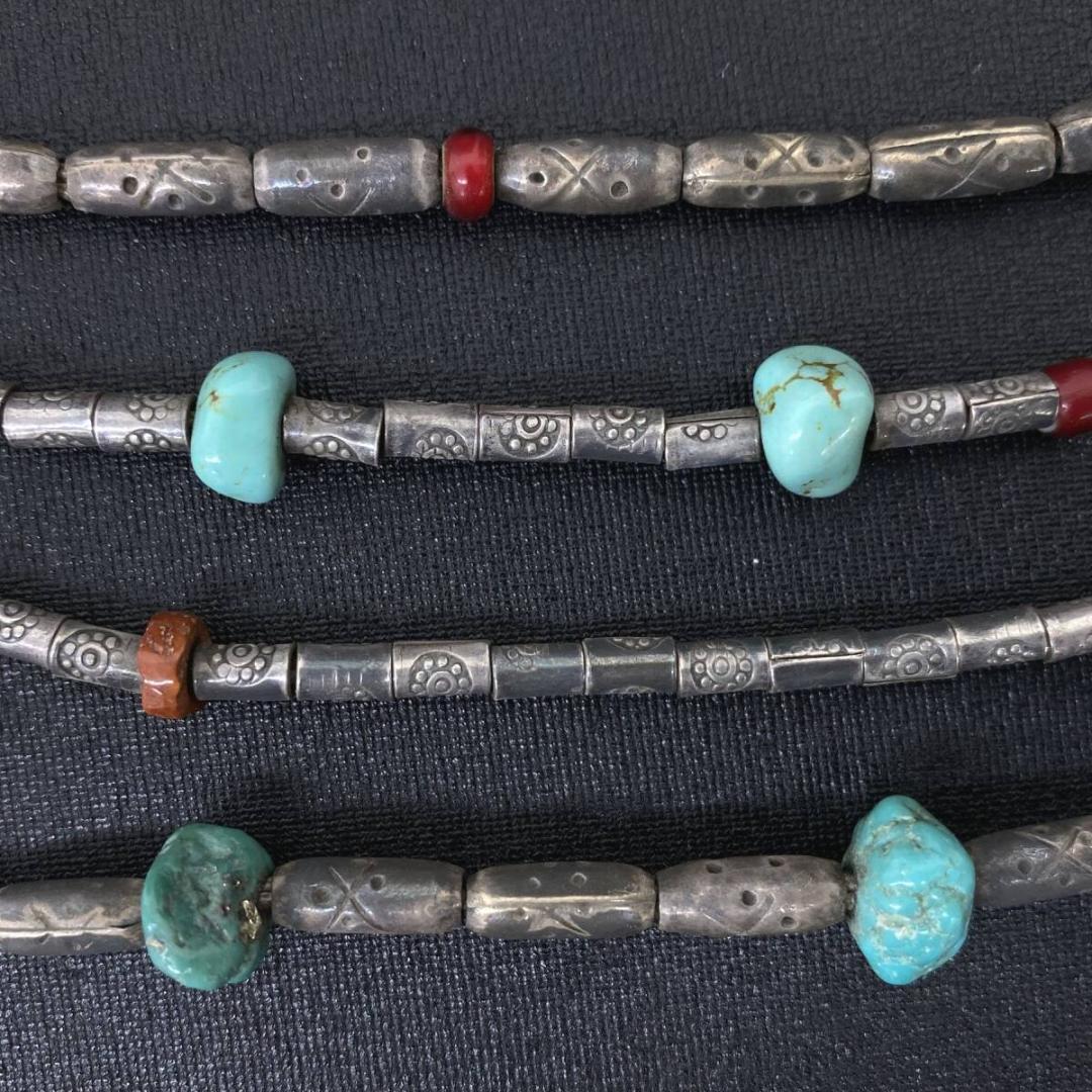 あるじゃん シルバー 925 ターコイズ ビーズ チェーン ネックレス