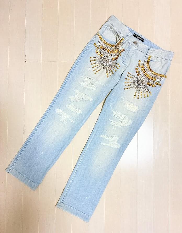 ２点おまとめ なぉさん専用 【美品 】ドルチェ＆ガッバー ビジュー付きデニム
