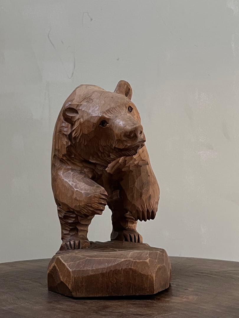 70'sアイヌ民藝　木彫り熊／ヴィンテージ木彫熊 郷土玩具 農民美術 北海道民芸