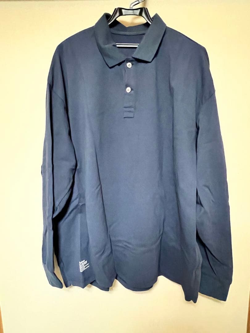 FreshService フレッシュサービス 鹿の子 長袖ポロ L ネイビー