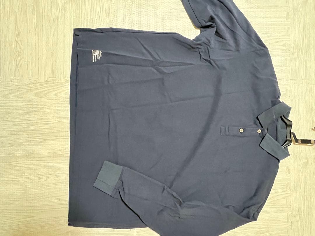 FreshService フレッシュサービス 鹿の子 長袖ポロ L ネイビー