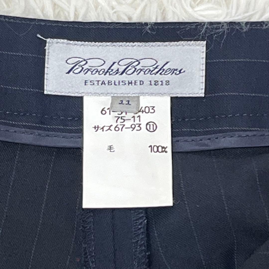 美品　ブルックスブラザーズ　パンツスーツ L 背抜き　ストライプ　1B ビジネス