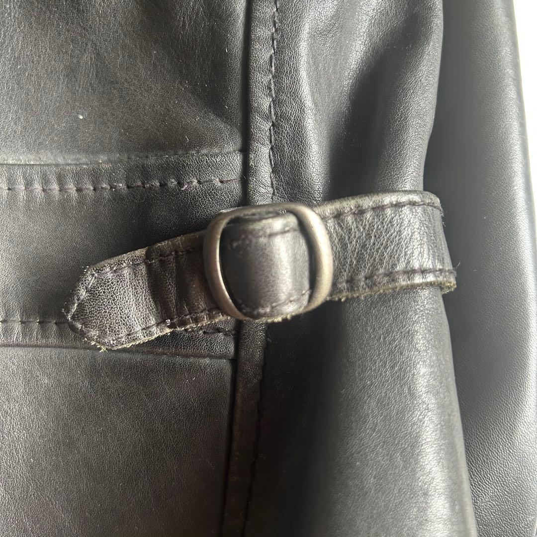 ショット トラッカージャケット レザージャケット シングル 牛革 チェック M