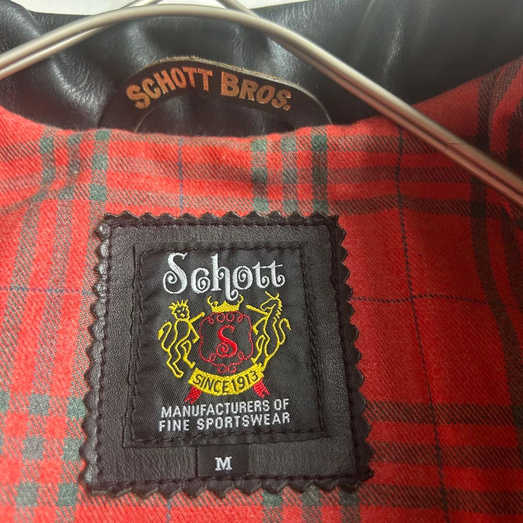 ショット トラッカージャケット レザージャケット シングル 牛革 チェック M