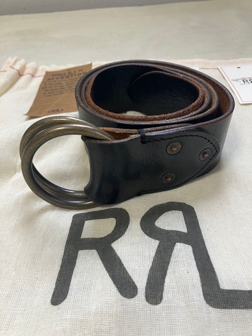 正規品RRL レザー ダブルOリング ベルト　30インチ