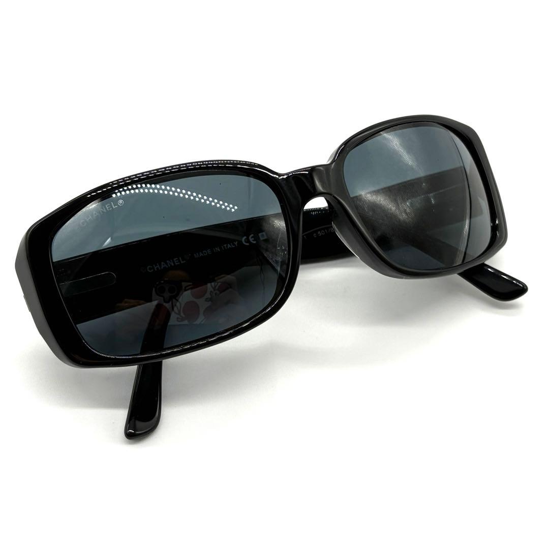 シャネル 5111 カメリア サングラス ブラック プラスチック 美品 正規品