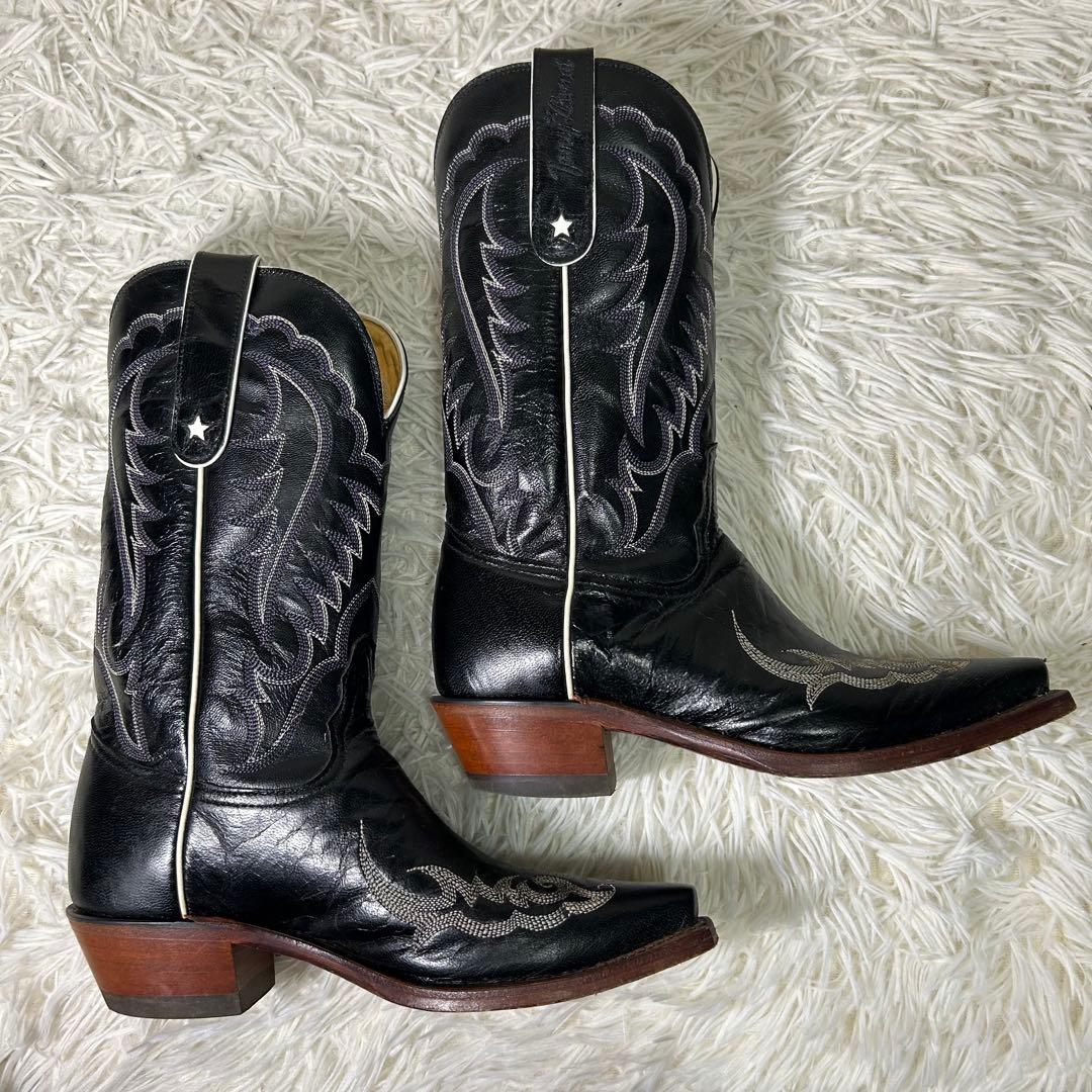Tony Lama ブラック ウエスタンブーツ 1343-L USA製　24cm