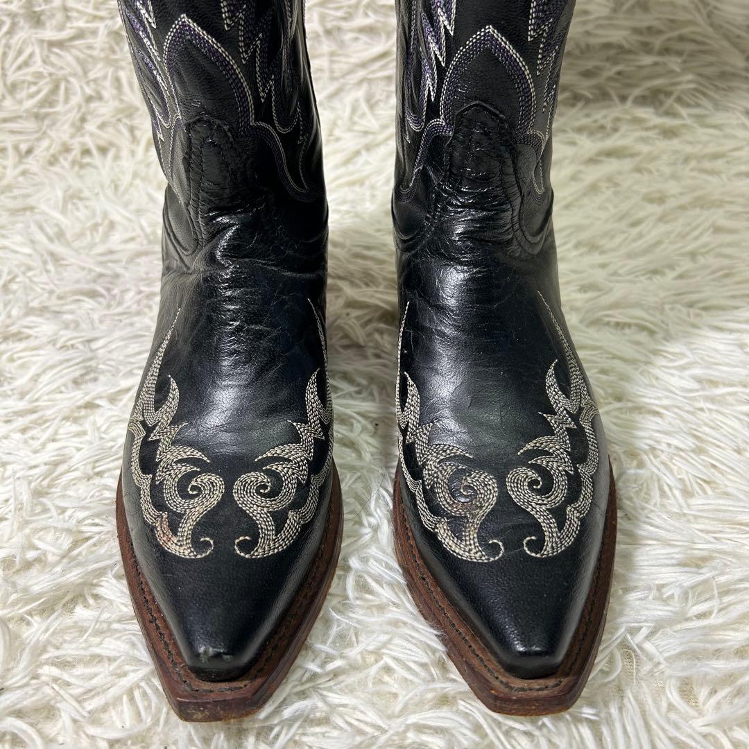 Tony Lama ブラック ウエスタンブーツ 1343-L USA製　24cm