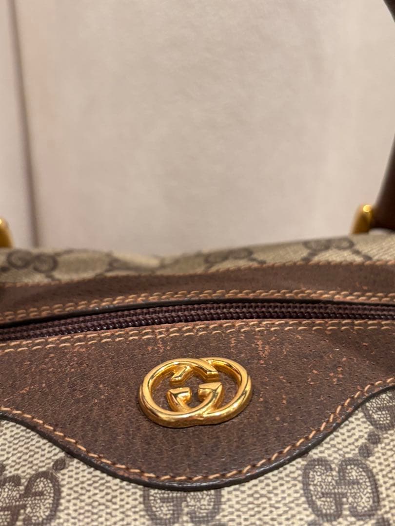 GUCCI オールドグッチ ヴィンテージ GG レザー ボストンバッグ