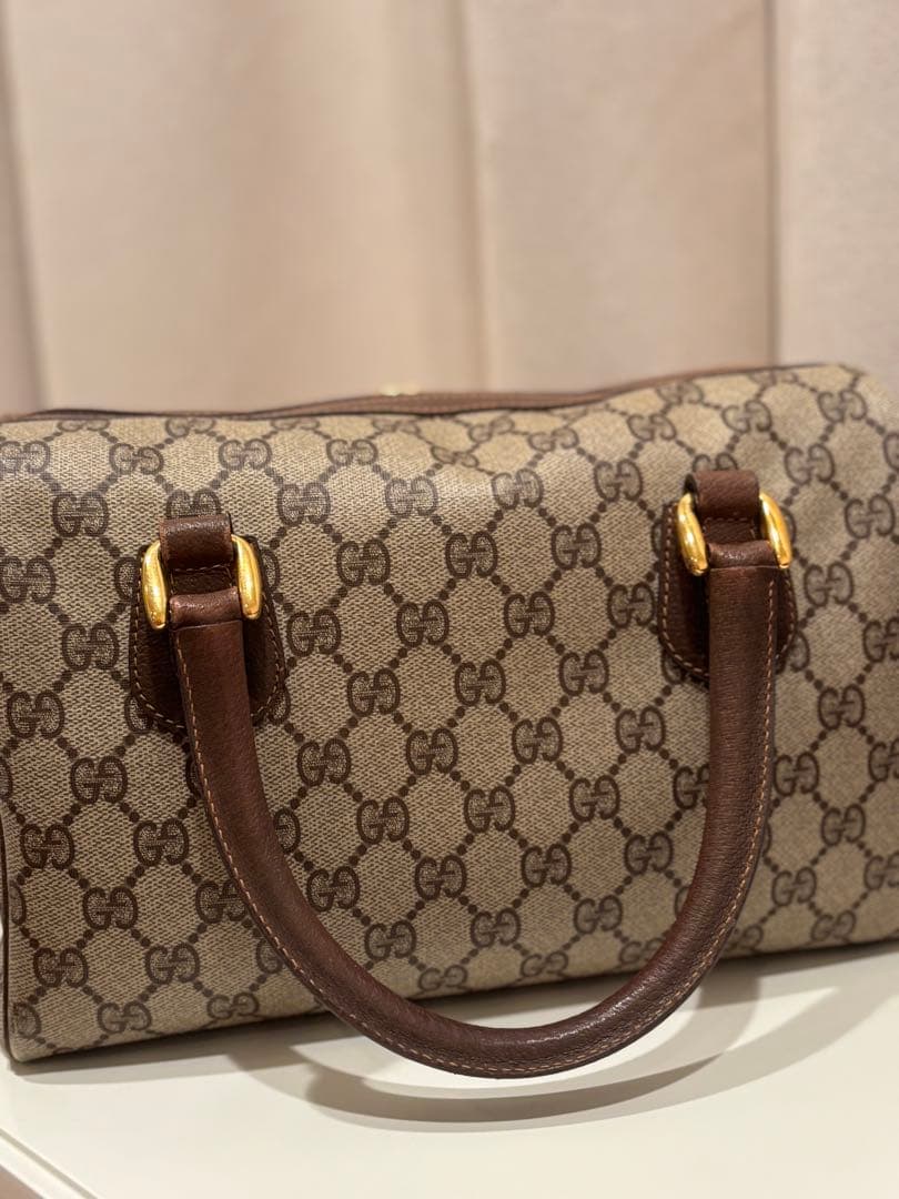 GUCCI オールドグッチ ヴィンテージ GG レザー ボストンバッグ