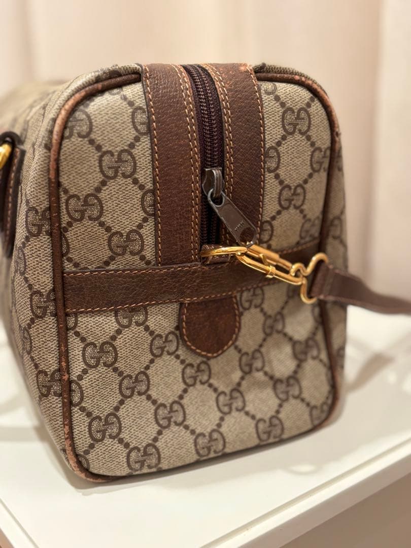 GUCCI オールドグッチ ヴィンテージ GG レザー ボストンバッグ