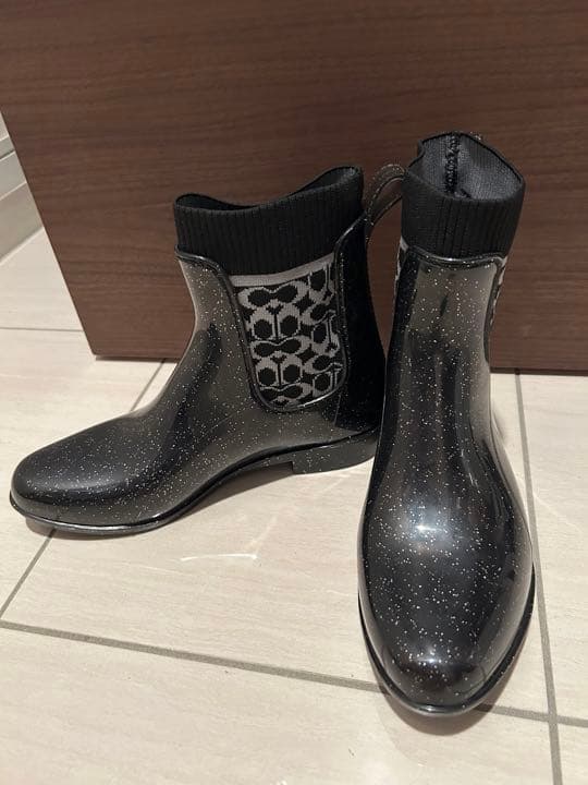 【美品】COACHレインブーツ24.5(38.5)