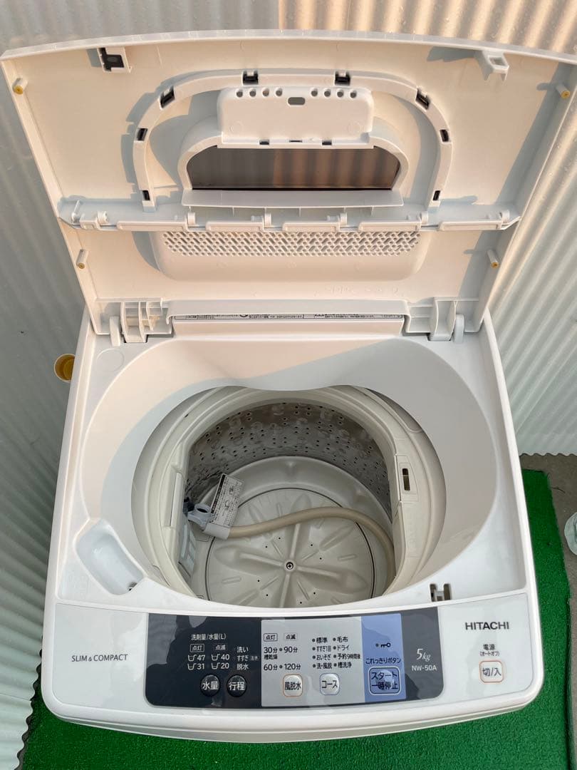 959 日立 ホワイト 5kg洗濯機 コンパクトデザイン 一人暮らし 単身 国産