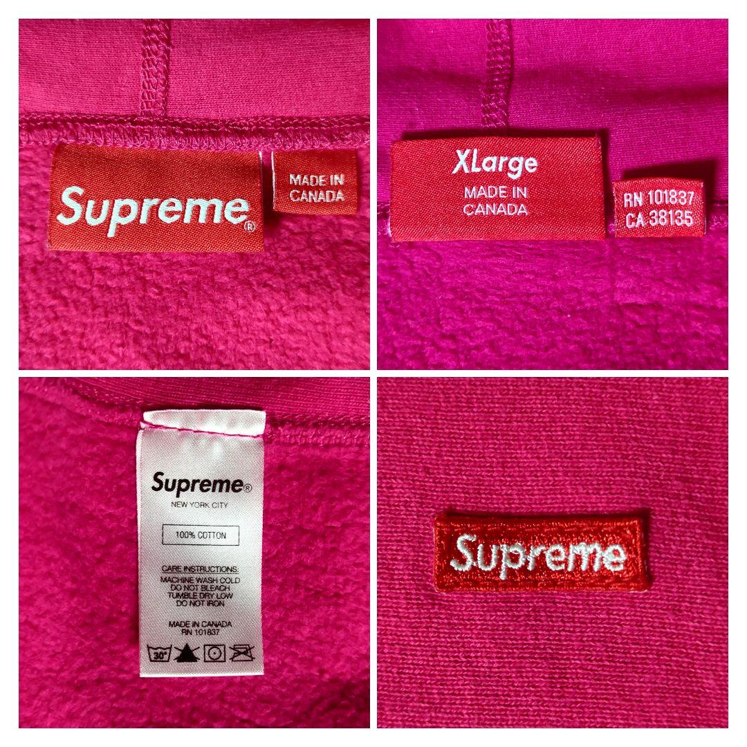【即完XLサイズ】Supreme　スモールボックスロゴ　パーカー　希少ピンク