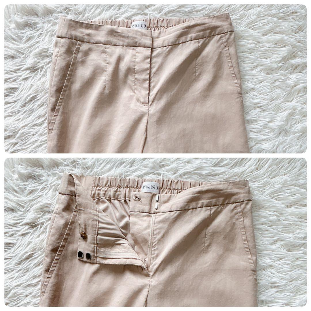 【美品】PLST　リネンブレンドパンツセットアップ　洗える　超ストレッチ　M　L