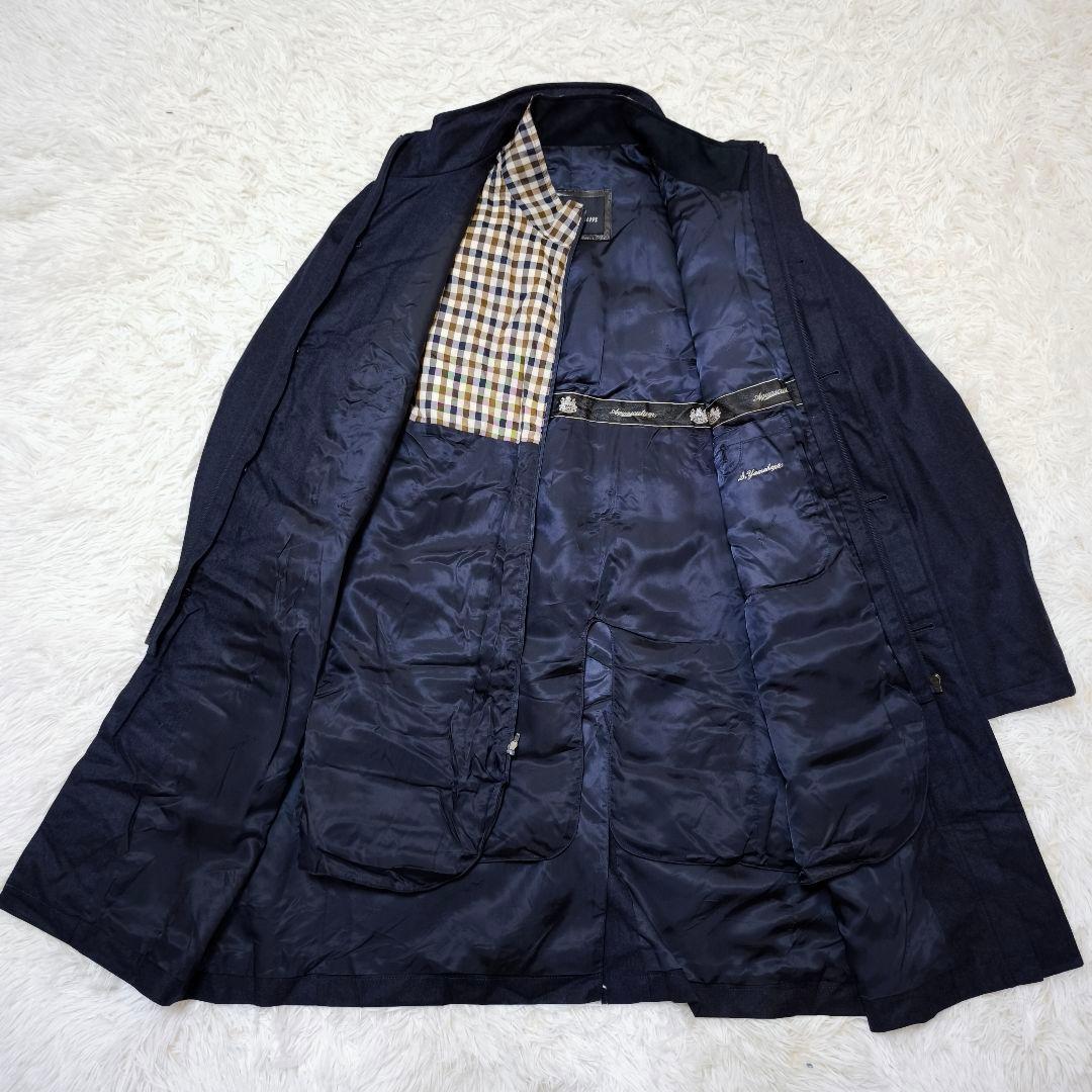 極美品アクアスキュータム 2way ダウンライナー チェスターコート 紺 42