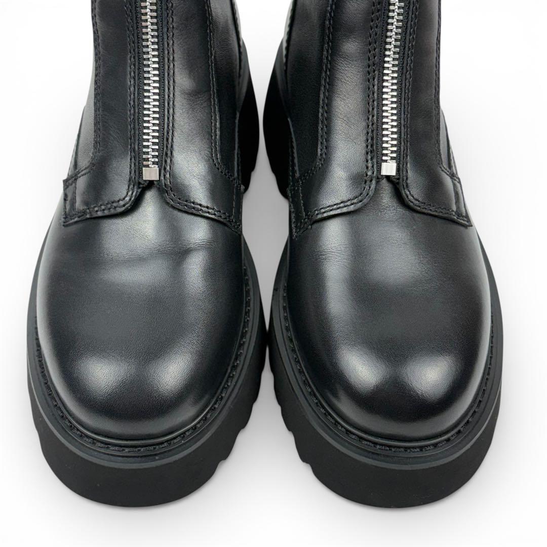 【新品同様】STACCATO 23cm フロントジップ　ブーツ　黒