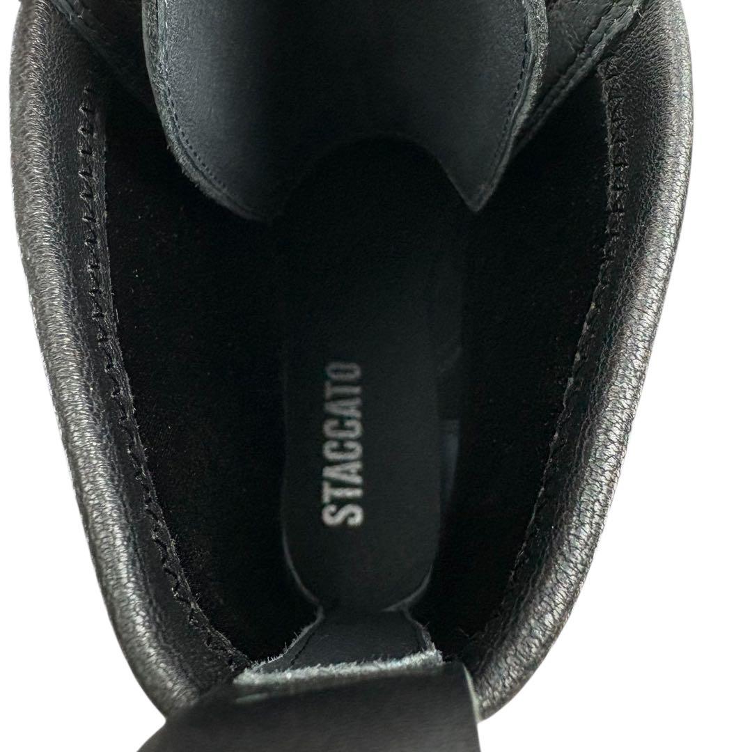 【新品同様】STACCATO 23cm フロントジップ　ブーツ　黒