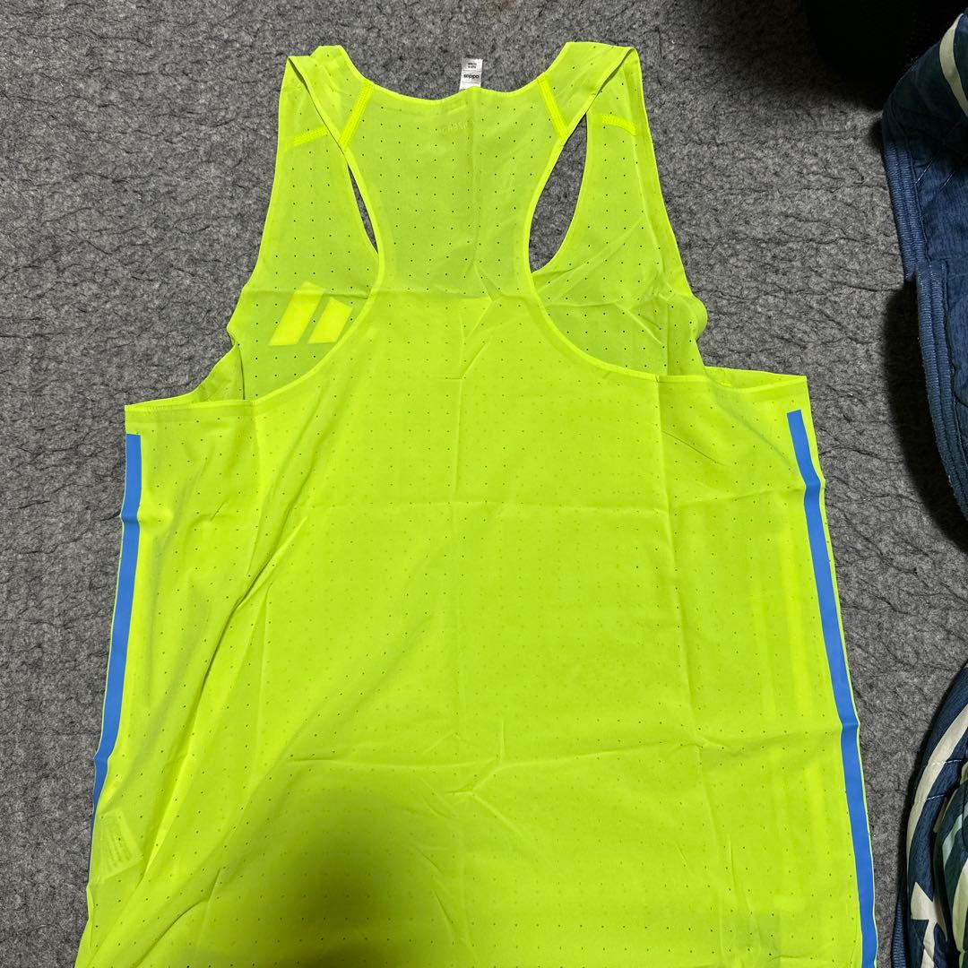 adidas 蛍光イエロー ランシャツ ランパン 値下げ⭕️