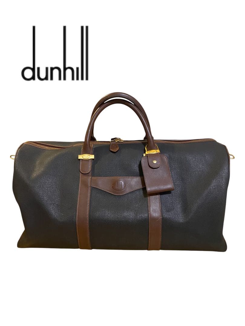 【良品】dunhill ダンヒル PVC×レザー ボストンバッグ トラベルバッグ