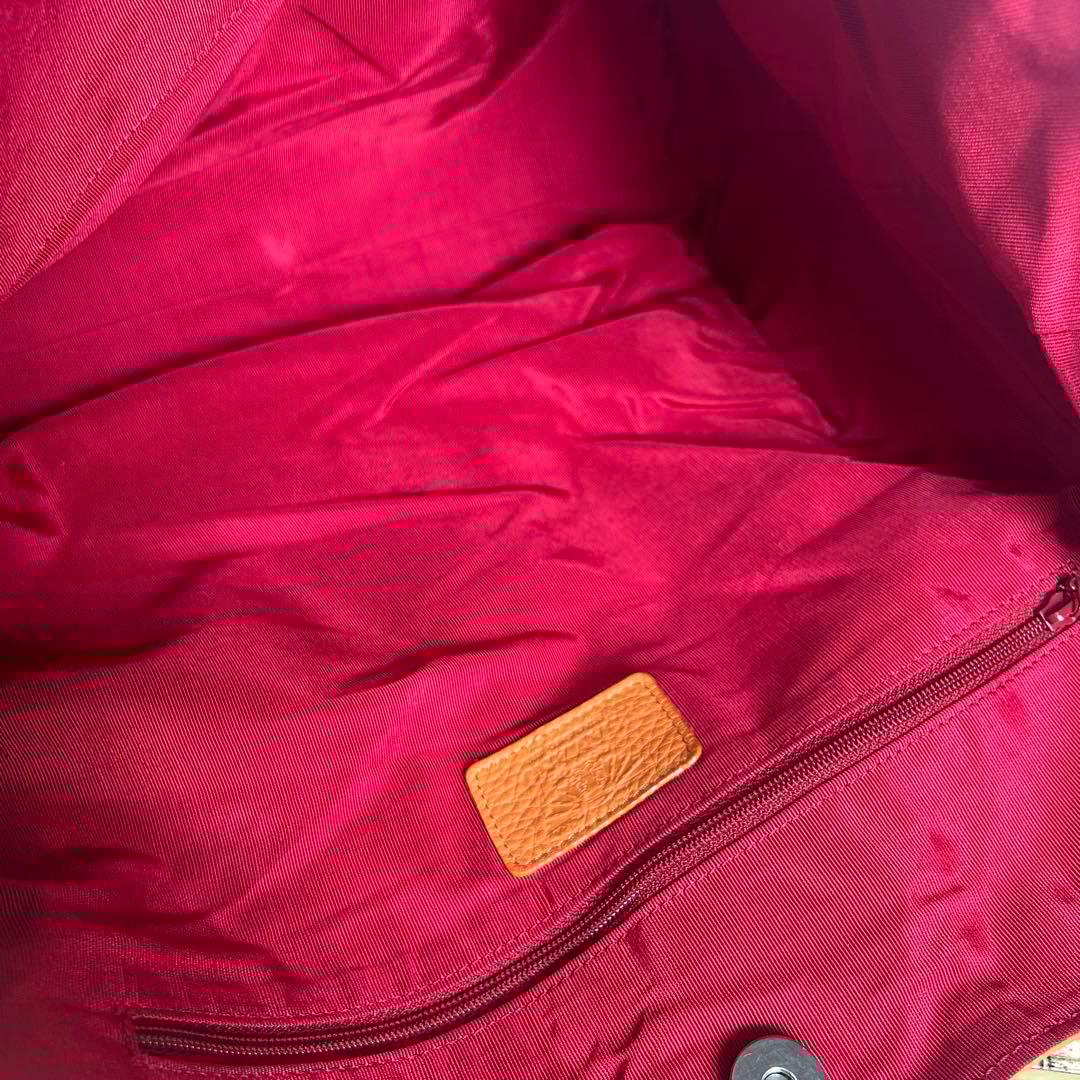 【げんだが】濱野皮革工藝 ハマノ トートバッグ リゼ シボ革 オレンジ