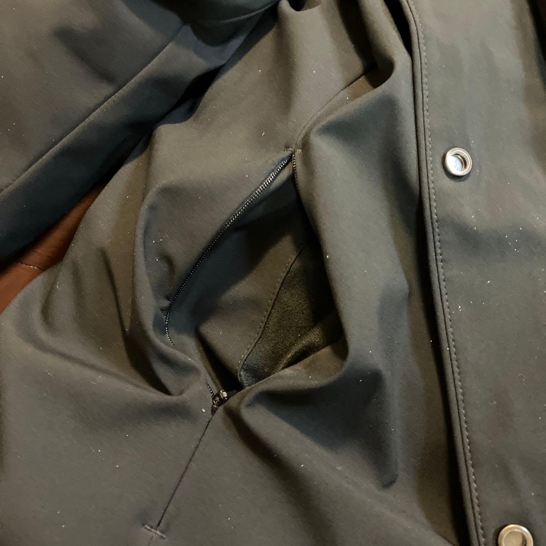 セーブザダック　フード付きロング丈中綿ジャケット 黒