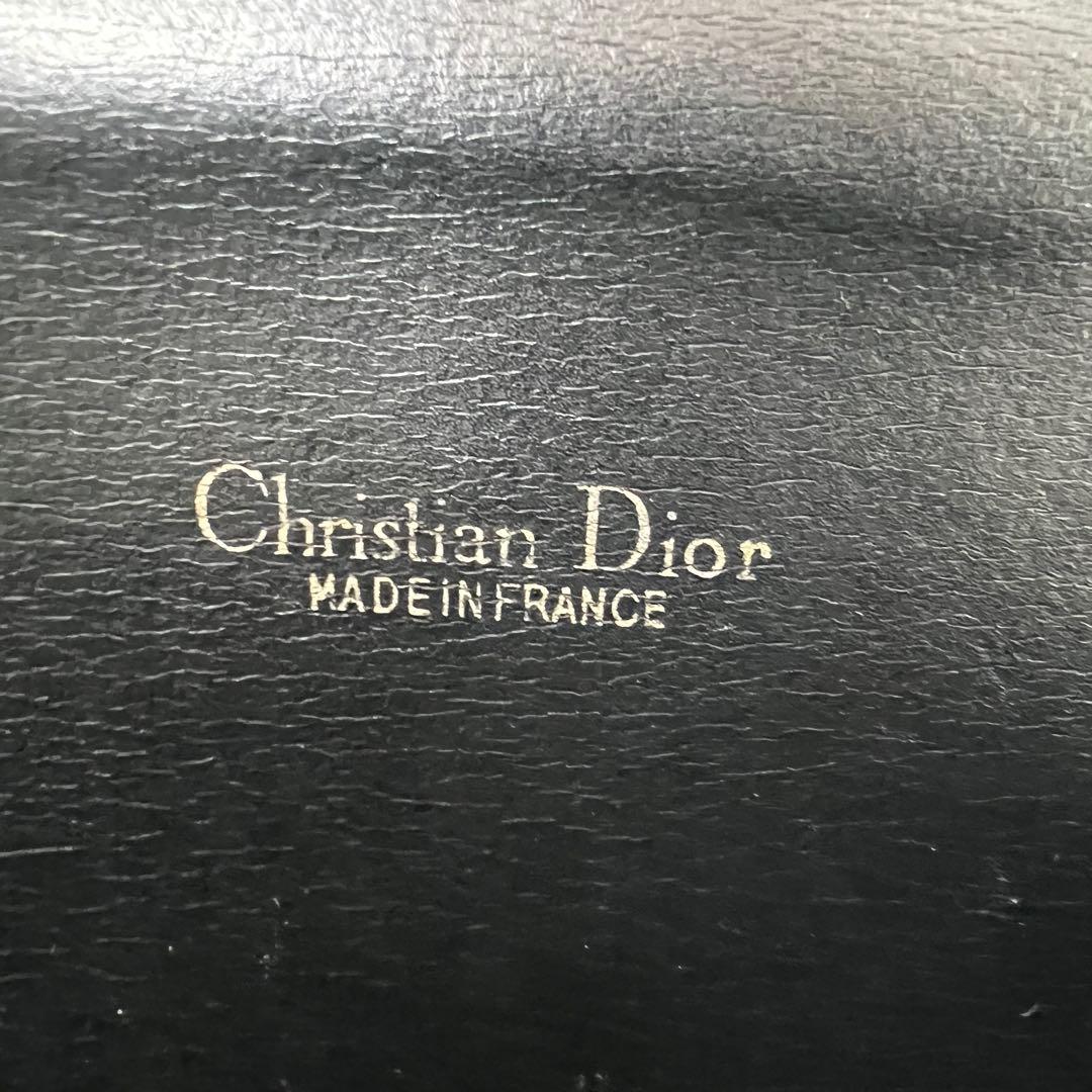 【美品】ディオール ハンドバッグ ゴールド金具 シボレザー ブラック