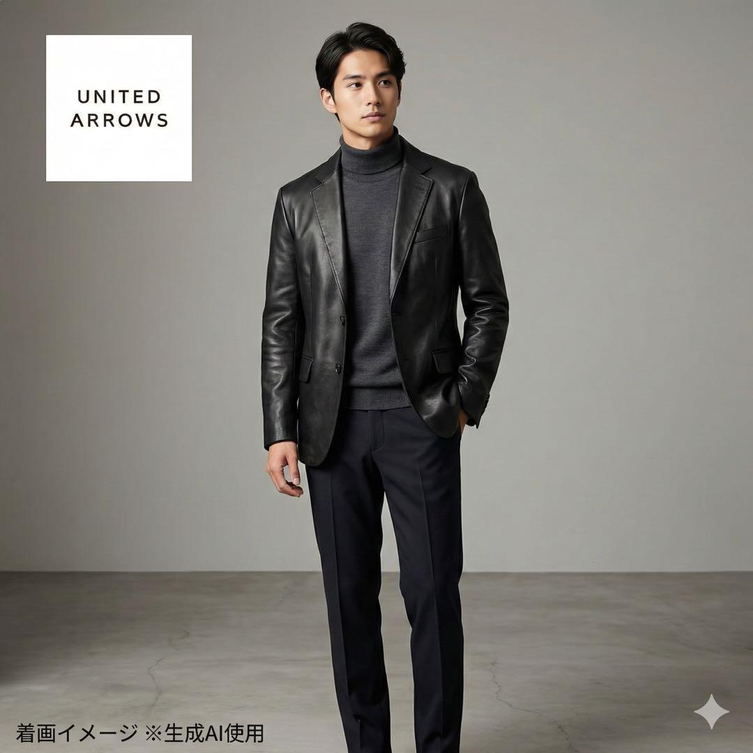 ユナイテッドアローズ 羊革 テーラードジャケット ラムレザー ブラック S