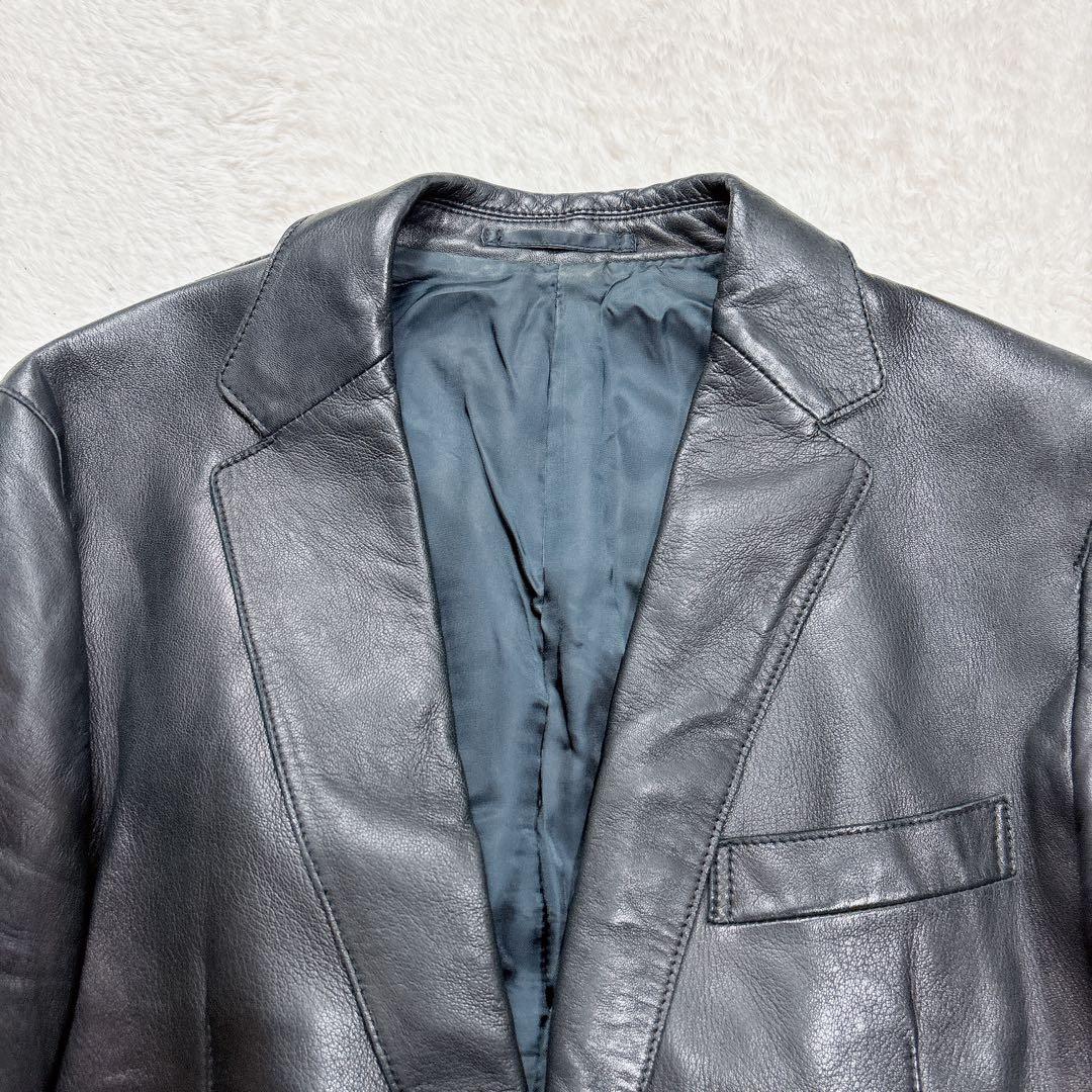 ユナイテッドアローズ 羊革 テーラードジャケット ラムレザー ブラック S