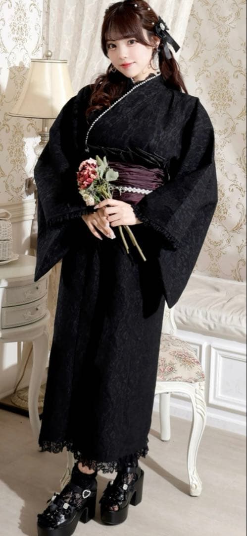 NOEMIE 黒 浴衣・帯セット